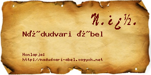 Nádudvari Ábel névjegykártya
